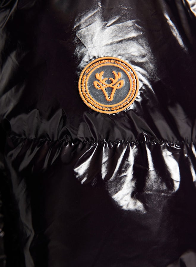 trendyol Black Oversize Hooded Shiny Water Repellent Puffer Jacket TWOAW24MO00212  - Image 5