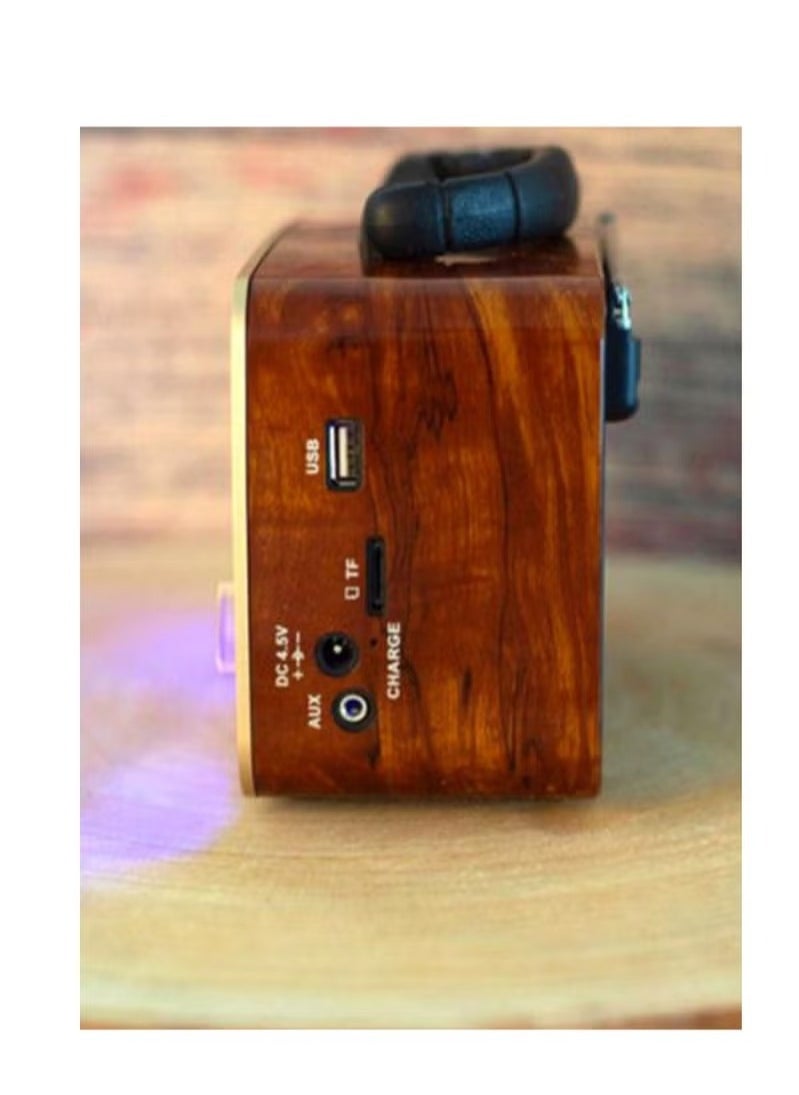 Denx Radio FM - AM - SW Gold/Brown/Black Bluetooth Portable Audio TF Card  USB Flash disk Aux playback  - Image 5