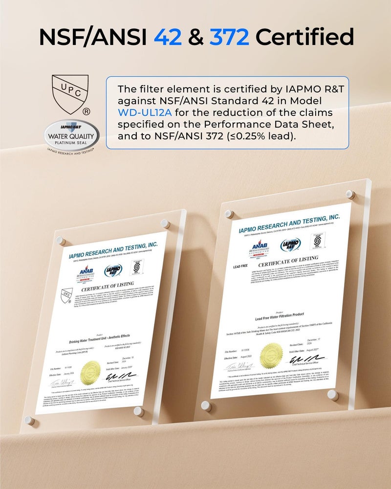 Waterdrop 10UA PRO Under Sink Water Filter, No Drill Required, Time Reminder, Easy Installation, Reduces Lead, Chlorine, Bad Taste & Odor, NSF/ANSI 42 Certified, 11000 Gallons, Does not Lower TDS - Image 5