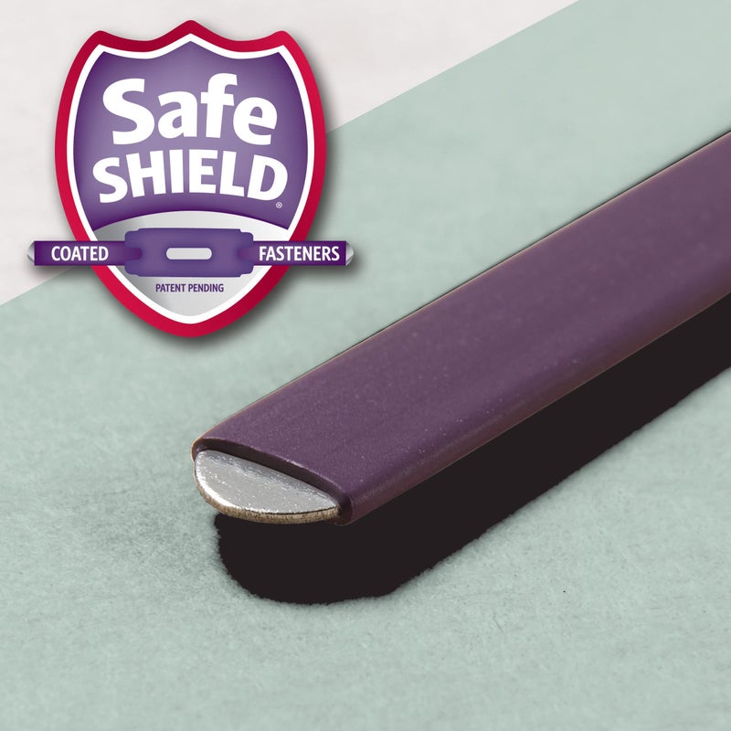 Smead Pressboard Fastener File Folder with SafeSHIELD Fasteners, 2 Fasteners, 1/3-Cut Tab, 3" Expansion, Legal Size, Gray/Green, 25 per Box (19944) - Image 3