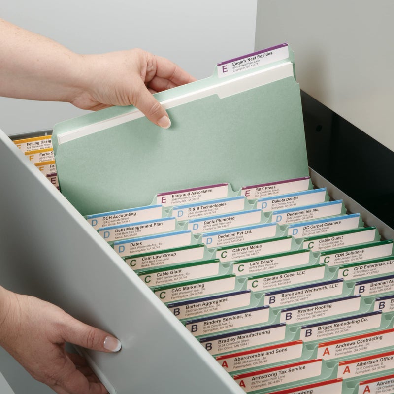 Smead Pressboard Fastener File Folder with SafeSHIELD Fasteners, 2 Fasteners, 1/3-Cut Tab, 3" Expansion, Legal Size, Gray/Green, 25 per Box (19944) - Image 5