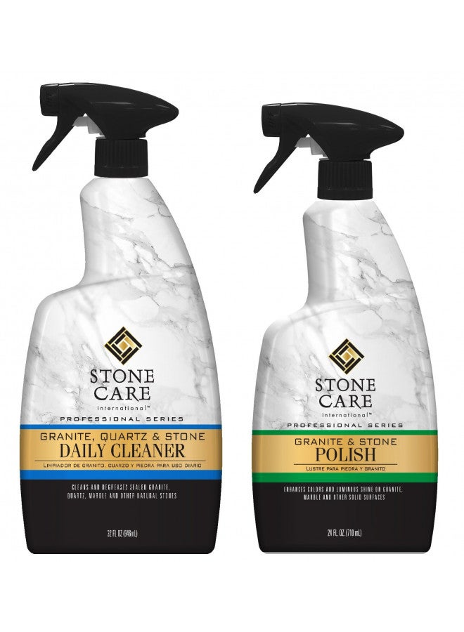 STONE CARE International Stone Care International Granite Stone Cleaner and Polish Combo for Granite Marble Soapstone Quartz Quartzite Slate Limestone Corian Laminate Tile Countertop  - Image 2