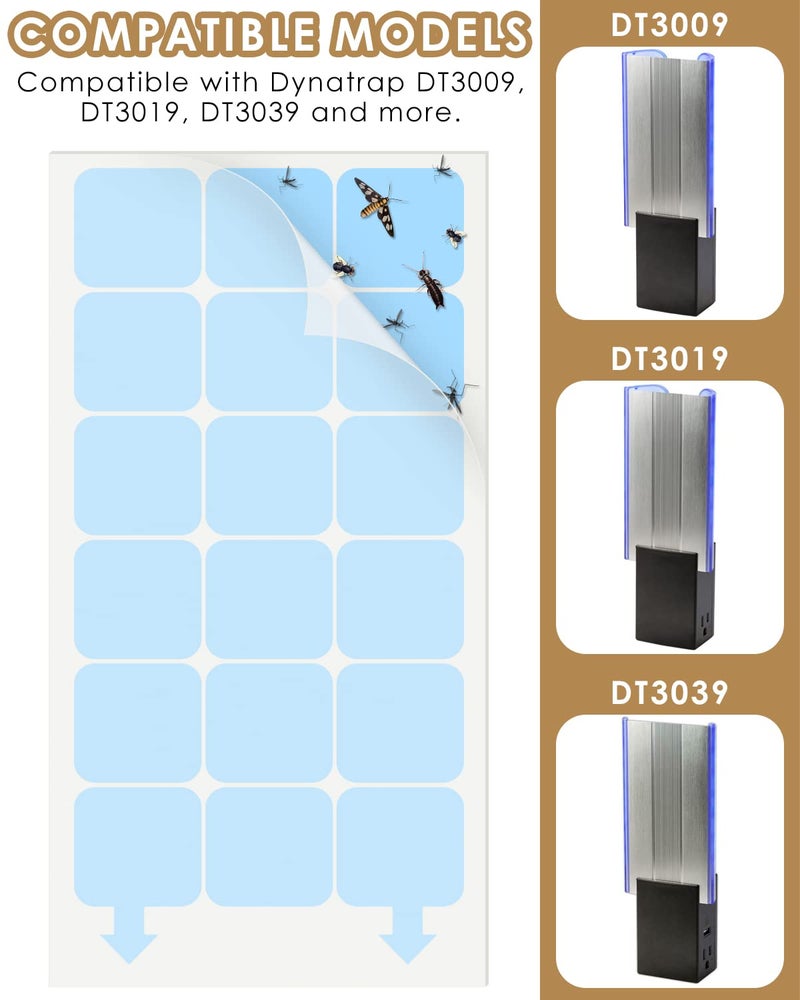 TINDTOP 40 Pack Replacement Glue Boards for Dynatrap DT3009, Indoor Glue Boards Refill Sticky Cards for Dynatrap DT3009 DT3019 DT3039 - Image 2