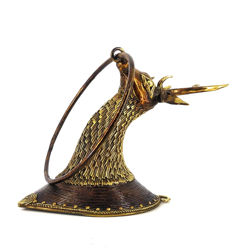 Shambhavi Creations Brass Deer Towel Holder, Antique Napkin Ring Hanger, Bathroom Towel Holder, Dhokra Brass Decor - Image 2