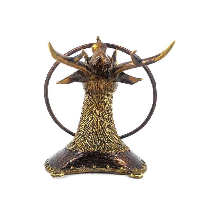 Shambhavi Creations Brass Deer Towel Holder, Antique Napkin Ring Hanger, Bathroom Towel Holder, Dhokra Brass Decor - Image 5