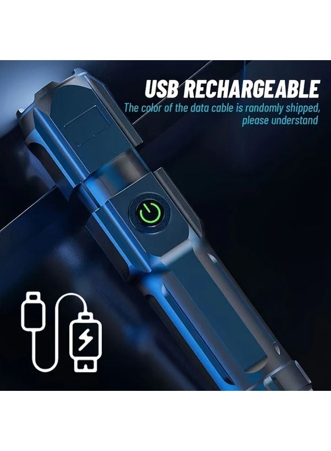 قطعتان مصباح يدوي صغير محمول بشاشة LED قابلة لإعادة الشحن عبر USB مع ضوء صيد قابل للتكبير و3 أوضاع - Image 5