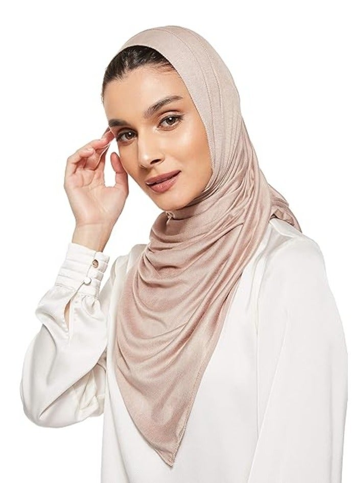 Jersey Stretch Shailah Hijab – Soft Cloudy Grey Islamic Headscarf and Shawl - Image 3