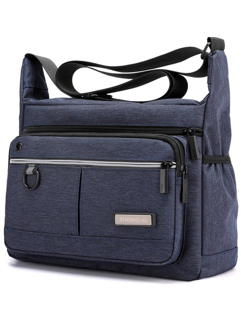 Qiccijoo Messenger Bag Crossbody Bag Shoulder Bag for Men or Women Sling Bag Travel Bag for Business Office School Satchel Bags Carry Bags Casual Daypacks Purse(Blue) - Image 1