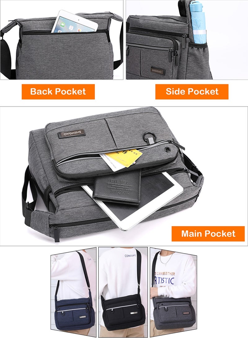 Qiccijoo Messenger Bag Crossbody Bag Shoulder Bag for Men or Women Sling Bag Travel Bag for Business Office School Satchel Bags Carry Bags Casual Daypacks Purse(Blue) - Image 4