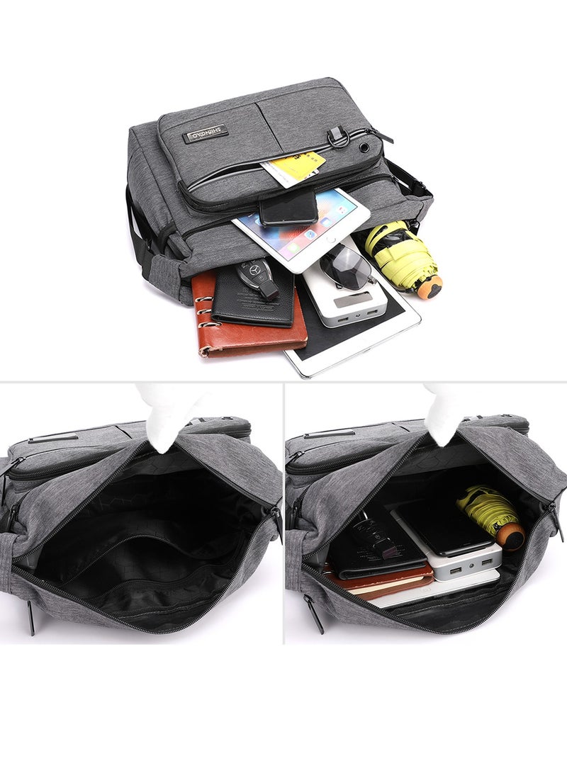 Qiccijoo Messenger Bag Crossbody Bag Shoulder Bag for Men or Women Sling Bag Travel Bag for Business Office School Satchel Bags Carry Bags Casual Daypacks Purse(Blue) - Image 5