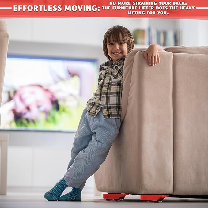 Keshmart Furniture Lifter Mover Tool Set Heavy Duty Furniture Lifter Mover Tool Set Furniture Moving Roller Wheel Set for Washing Machines FridgeSofa - Image 5