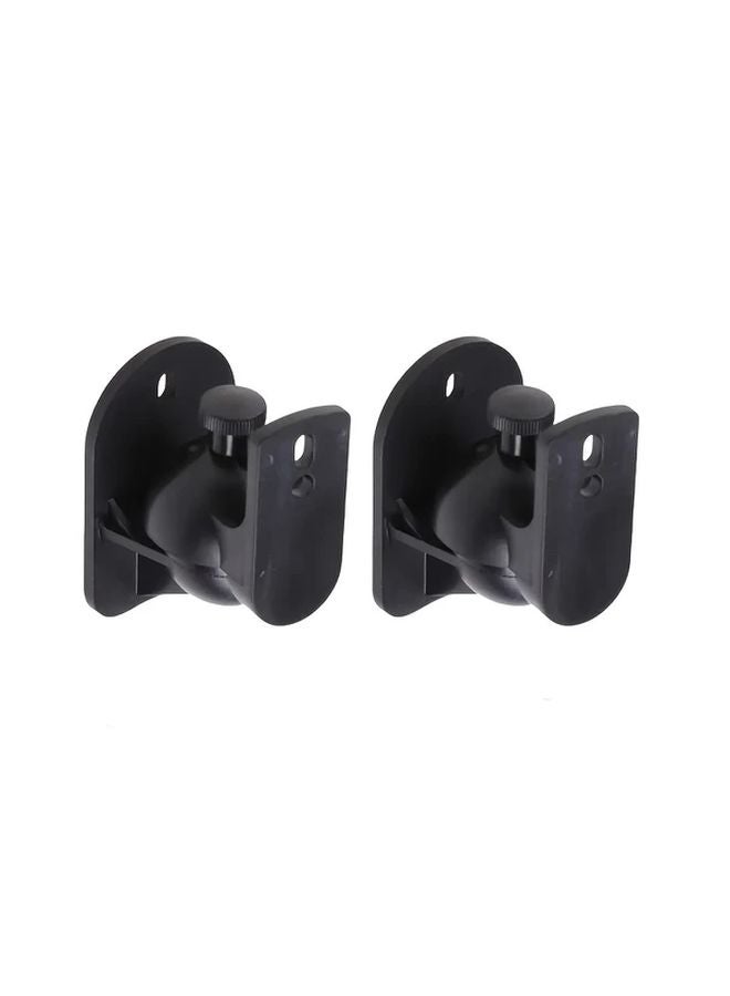 2Pcs Black Heavy Duty Adjustable Speaker Wall Mount Brackets 360 Swivel Tilt - Image 1