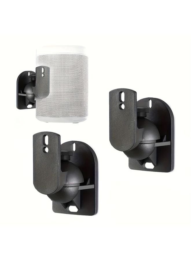 2Pcs Black Heavy Duty Adjustable Speaker Wall Mount Brackets 360 Swivel Tilt - Image 3