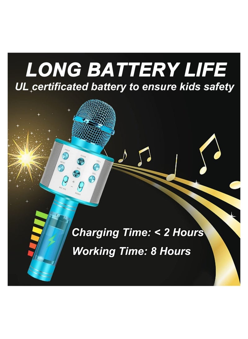 Bluetooth Karaoke Microphone Wireless Portable Singing Microphone for Kids Adults Karaoke Machine for Kids Toys Birthday Gifts Ideas for 3 4 5 6 7 8 9 10 11 12 Year Old - Image 5