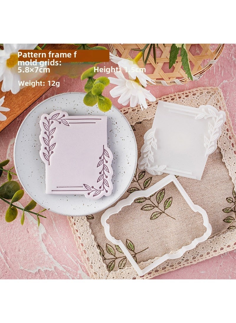1 x 5 pcs Korean Style Fondant Cookie Mold for Wedding PC0667-Pattern Frame F 