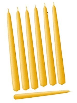 D'light Online Dlight Online 10 Autumn Yellow Elegant Taper Candles Premium Quality Candles Unscented HandDipped Tapered Candles Dripless and Smokeless  Set of 12 Individually Wrapped 10 Inch Autumn Yellow - Image 1