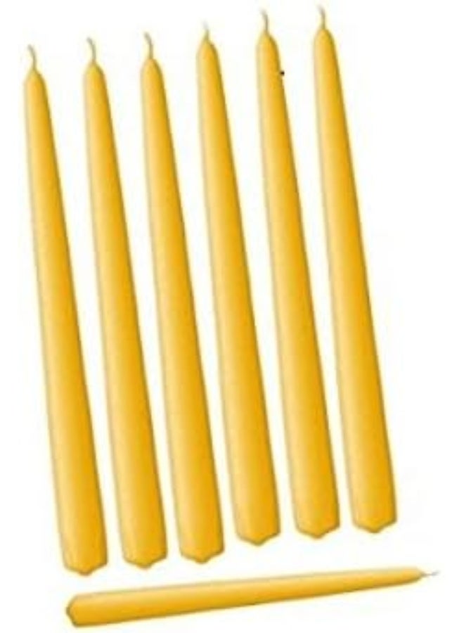 D'light Online Dlight Online 10 Autumn Yellow Elegant Taper Candles Premium Quality Candles Unscented HandDipped Tapered Candles Dripless and Smokeless  Set of 12 Individually Wrapped 10 Inch Autumn Yellow - Image 2