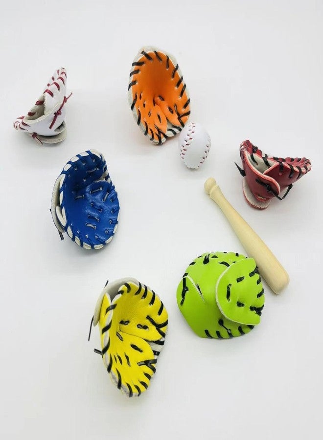 SelHeng 1 Set Miniature Baseball Set, 1/12 Scale, Bat Glove and Ball Baseball Cake Decorations, Baseball Bat and Ball Set Miniature Sports Doll House Accessories for Dollhouse Desktop Decor Photography Props - Image 5