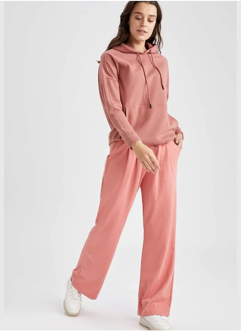 ديفاكتو Elastic Waistband Knitwear Palazzo Trousers