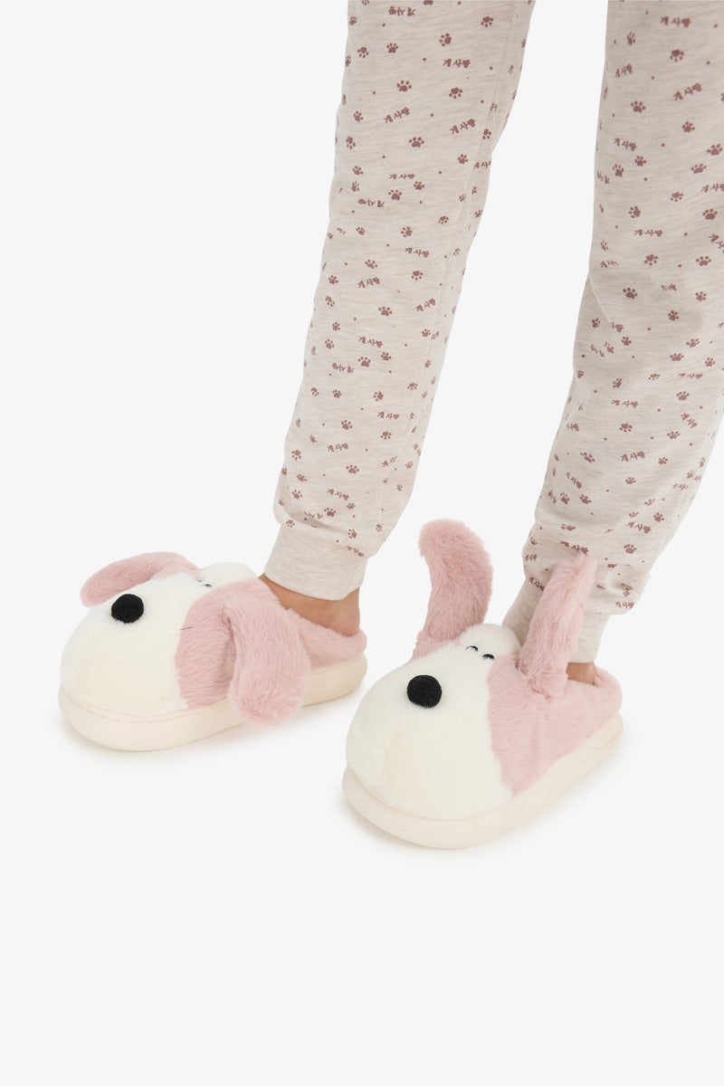 DeFacto Pink Girl Girl Dog Themed Flat Sole Home Boots Casual - Image 2