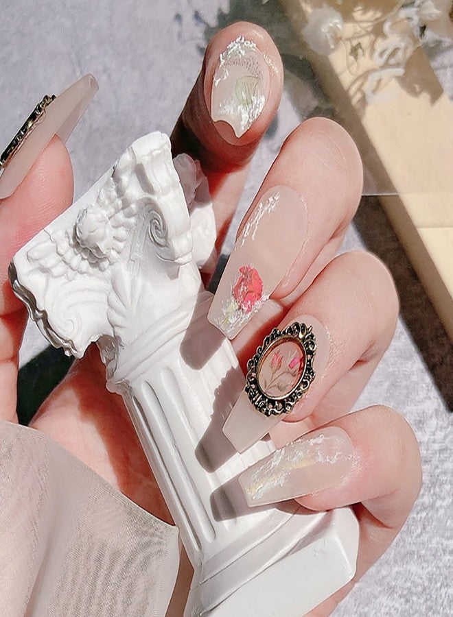 SILPECWEE 60pcs Retro Nail Charms Metal Punk Nail Jewels Engraved Nail Frame Charms for Nails 3D Nail Art Charms Flat-Back Nail Studs Nail Art Decoration for DIY Craft - Image 5