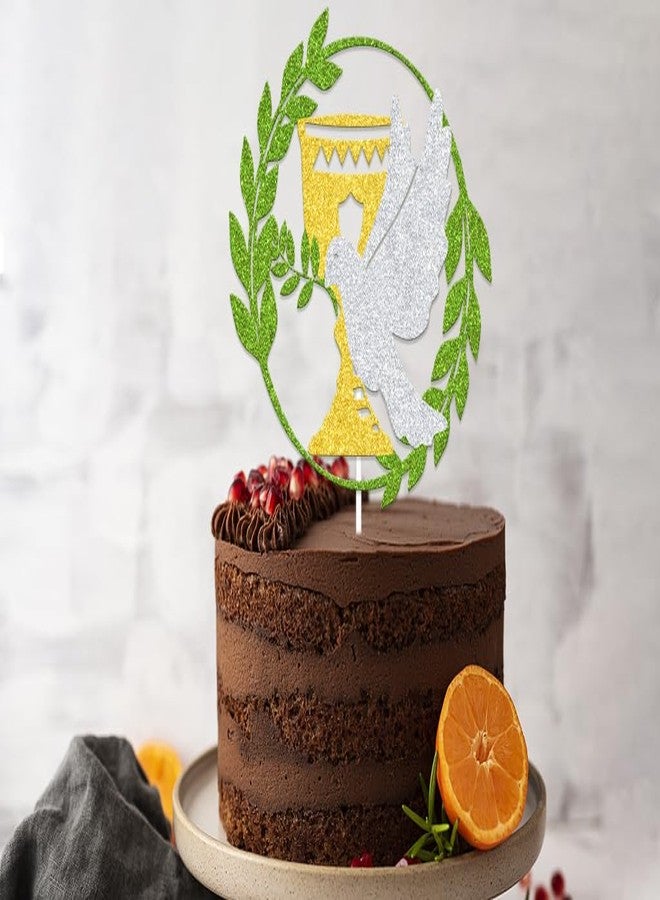 WFKLDF Baptism Cake Topper - Religious Dove Cake Topper - Confirmation Decorations Gold - Image 3