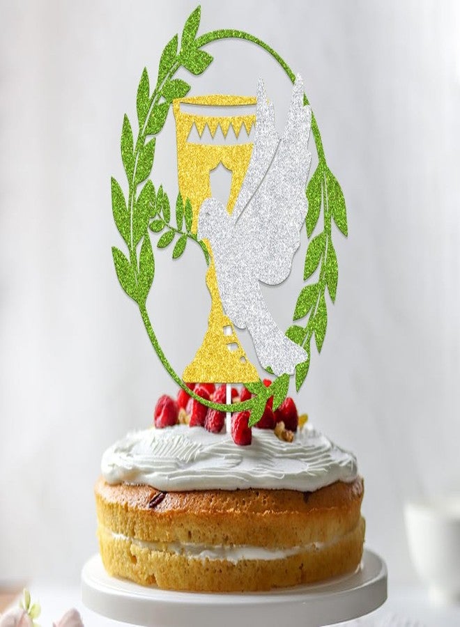 WFKLDF Baptism Cake Topper - Religious Dove Cake Topper - Confirmation Decorations Gold - Image 4