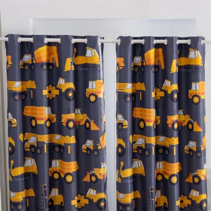 NTBED Construction Cars Blackout Curtains Drapes for Kids Boys Bedroom Play Room 2 Panels Darkening Grommets Window Treatment, 42Wx63L, Grey - Image 3