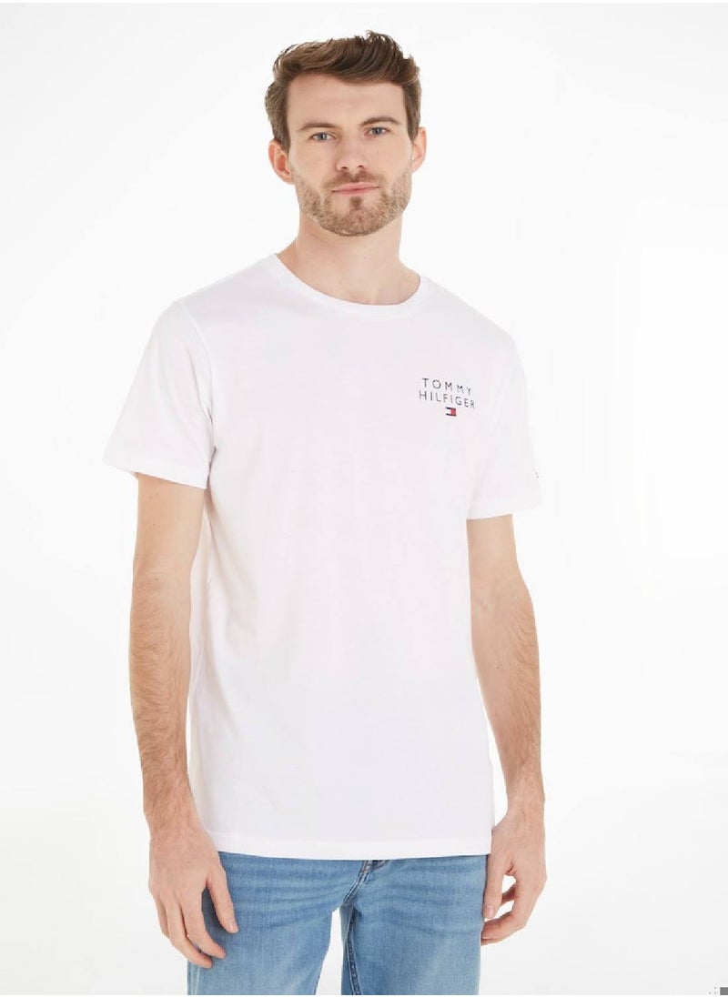 TOMMY HILFIGER - Men's Original Logo Lounge T-Shirt, White - Image 1
