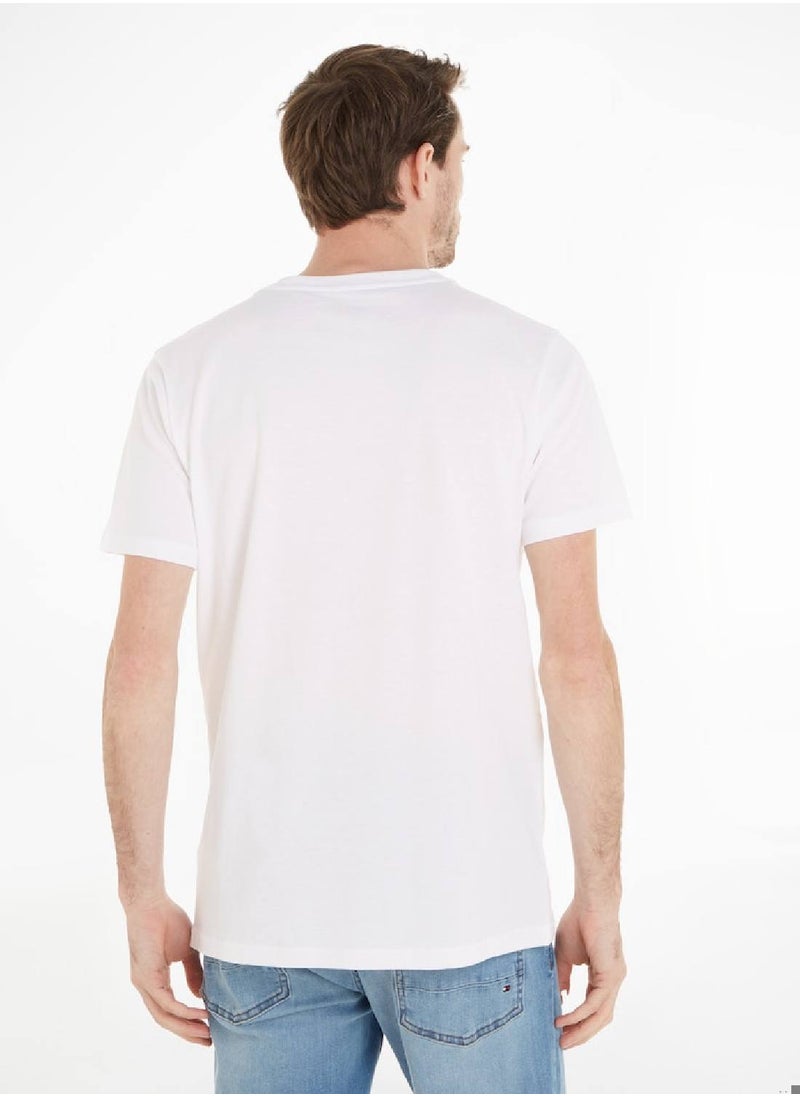 TOMMY HILFIGER - Men's Original Logo Lounge T-Shirt, White - Image 1