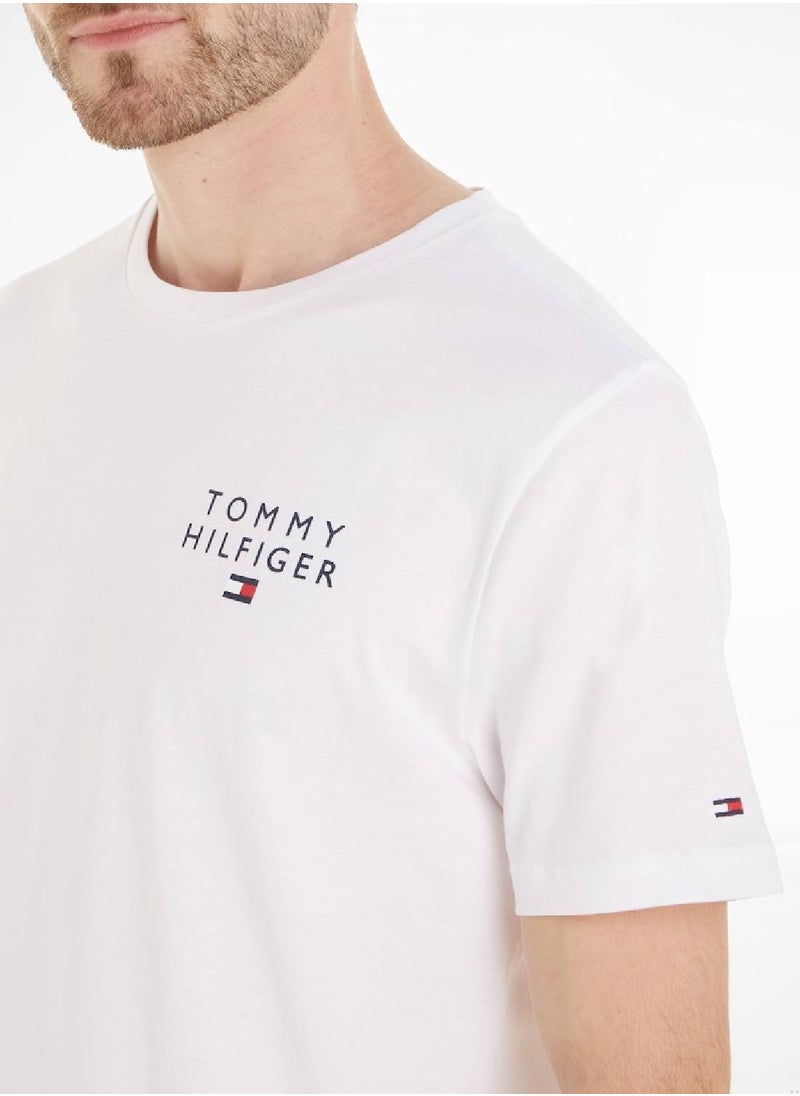 TOMMY HILFIGER - Men's Original Logo Lounge T-Shirt, White - Image 1