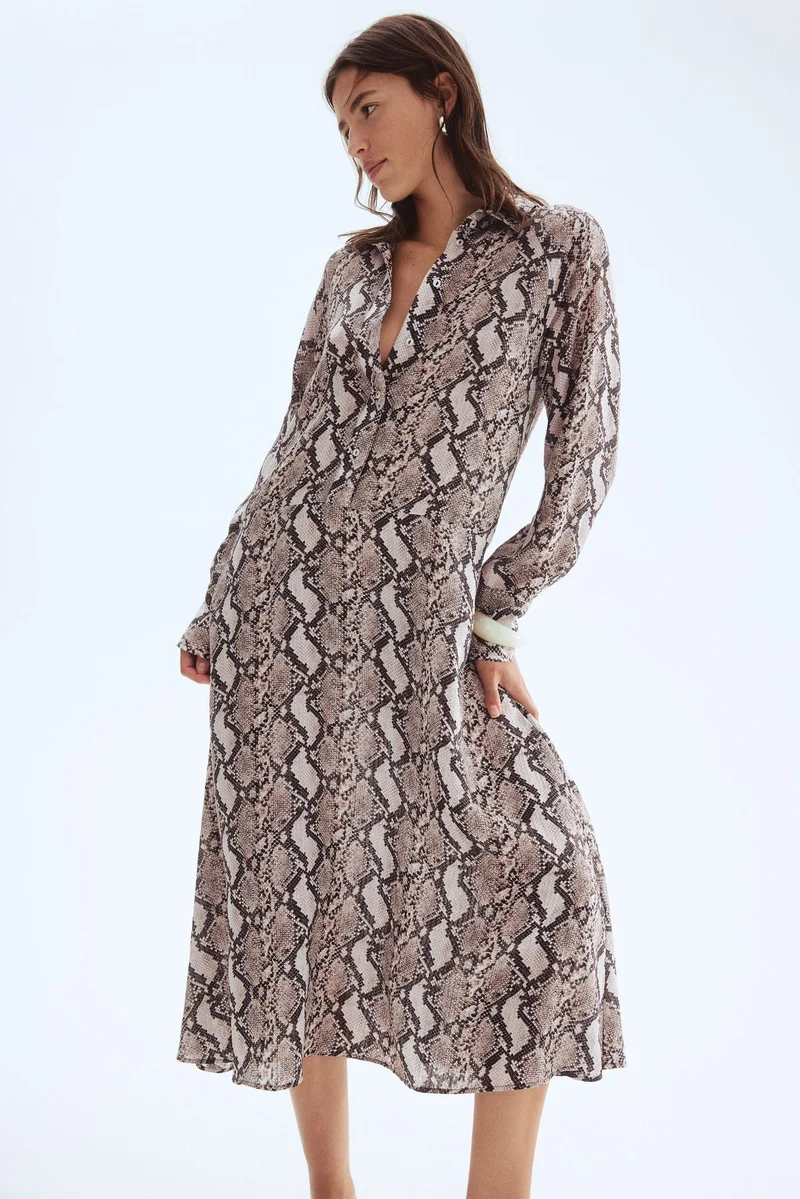 اتش اند ام فستان قميص طويل