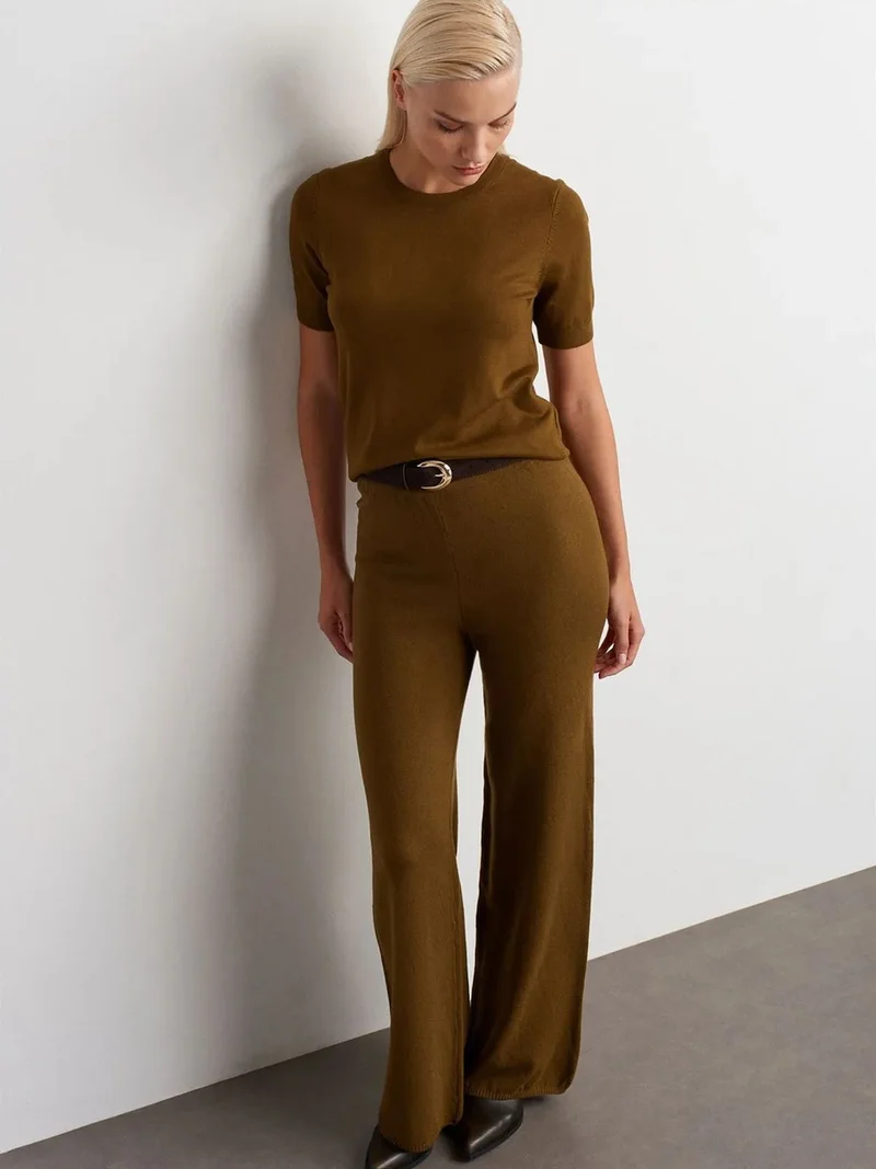 ديلفين Dilvin Women’s Wide-leg Lurex Knit Trousers