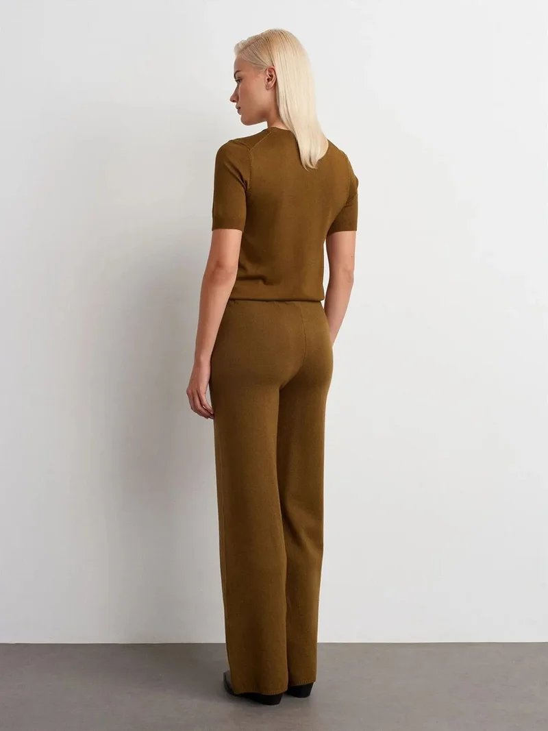 ديلفين Dilvin Women’s Wide-leg Lurex Knit Trousers