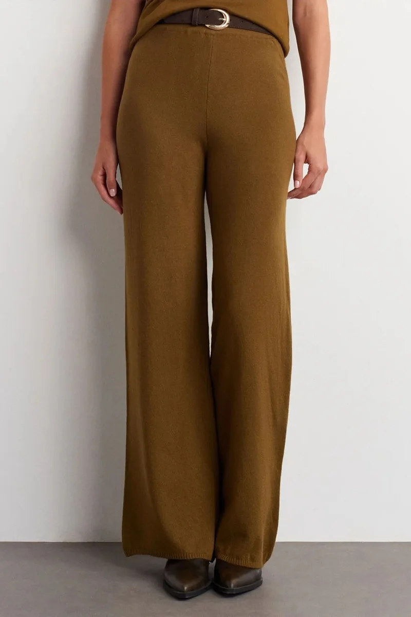 DILVIN Women’s Wide-leg Lurex Knit Trousers