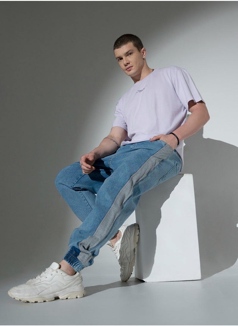 Hubberholme - Relaxed Fit Light Blue Stretchable Jogger Jeans for Men - Image 1