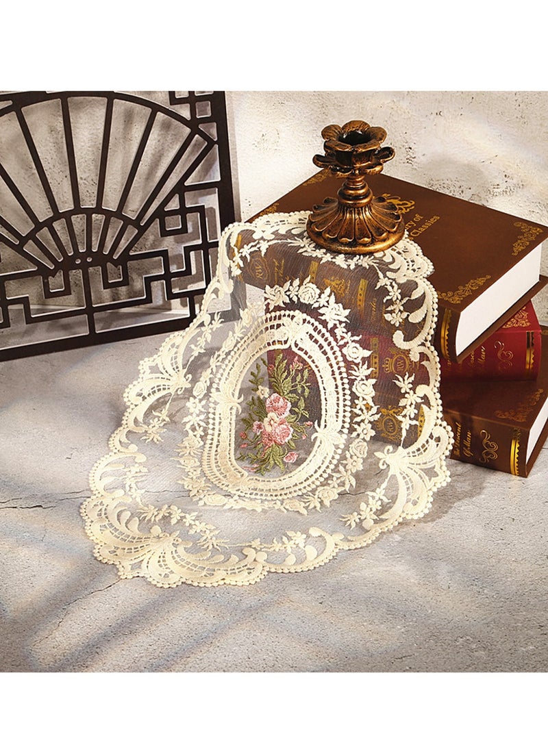 2PCS Retro Lace Placemats French Style Fashionable Embroidered Cup Table Mat vase mat  - Image 5