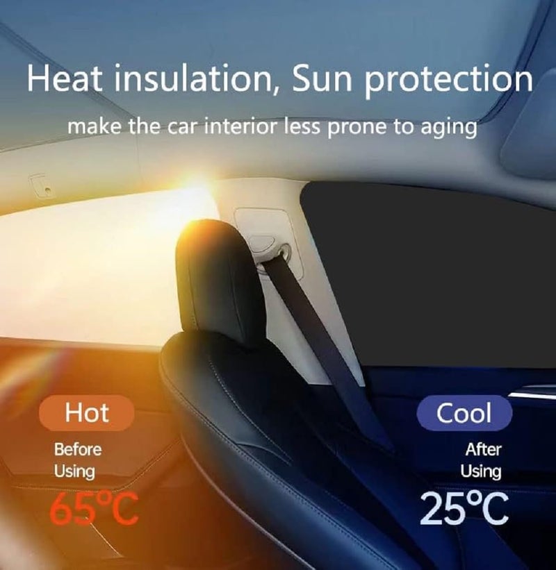 Auto Hub Nylon Car Window Sunshade/Curtains Compatible with Hyundai Creta (Model : 2020-2023) - Pack of 4, Creta Sun Shade, Black - Image 3