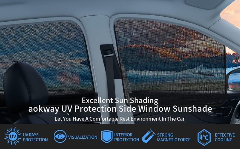 Auto Hub Nylon Car Window Sunshade/Curtains Compatible with Hyundai Creta (Model : 2020-2023) - Pack of 4, Creta Sun Shade, Black - Image 2