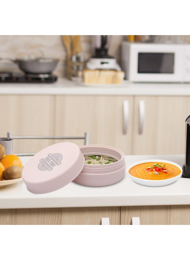 JAYPEE JAYPEE Mini Max Lunch Box for School, Office, Ideal for Snacks and Meal, Keeps Food Hot & Fresh Insulated Stainless Steel Inner with Plastic Dish Inside for Office, College and Picnic, Pink, 415 ml  - Image 2