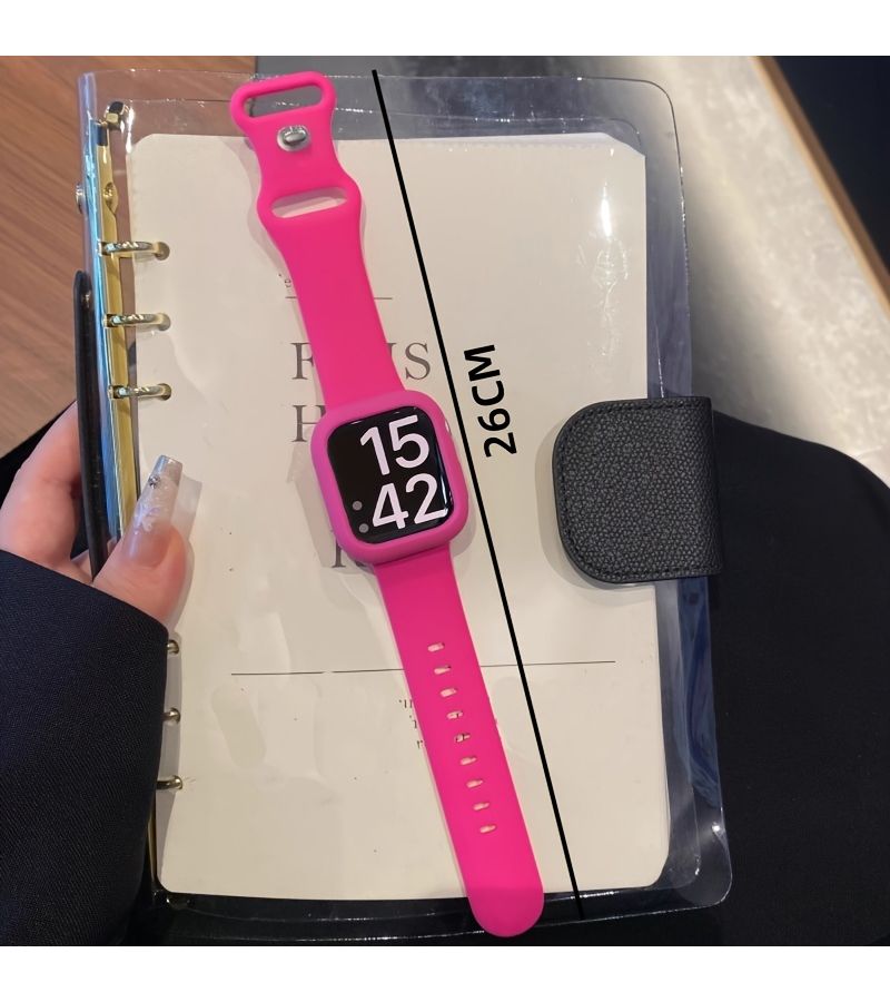 حزام رياضي بلون أحمر مقاس 42 مم من مادة TPU الصلبة لمجموعة ساعات Apple Watch - Image 2