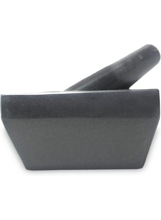 Subaa Stone Mortar and Pestle Set for Spices Okhli Masher Khalbatta stone Kharal, Mixer Natural & Musal Well Design for Kitchen Home Herbs (6 IN) Large Size, Square type-6Inch Dia - Image 3