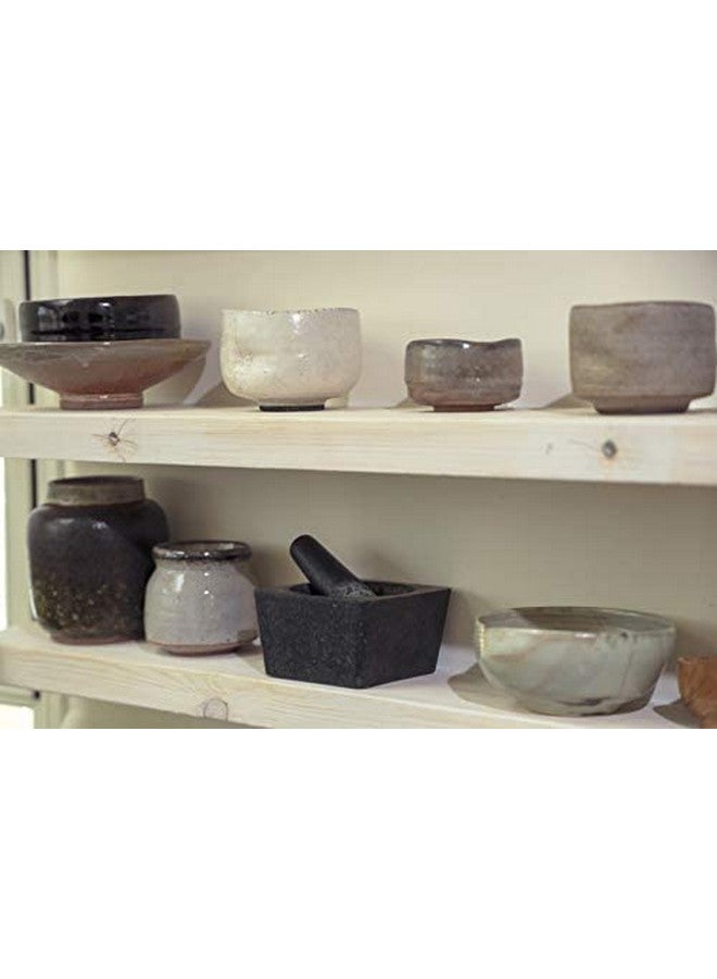 Subaa Stone Mortar and Pestle Set for Spices Okhli Masher Khalbatta stone Kharal, Mixer Natural & Musal Well Design for Kitchen Home Herbs (6 IN) Large Size, Square type-6Inch Dia - Image 5