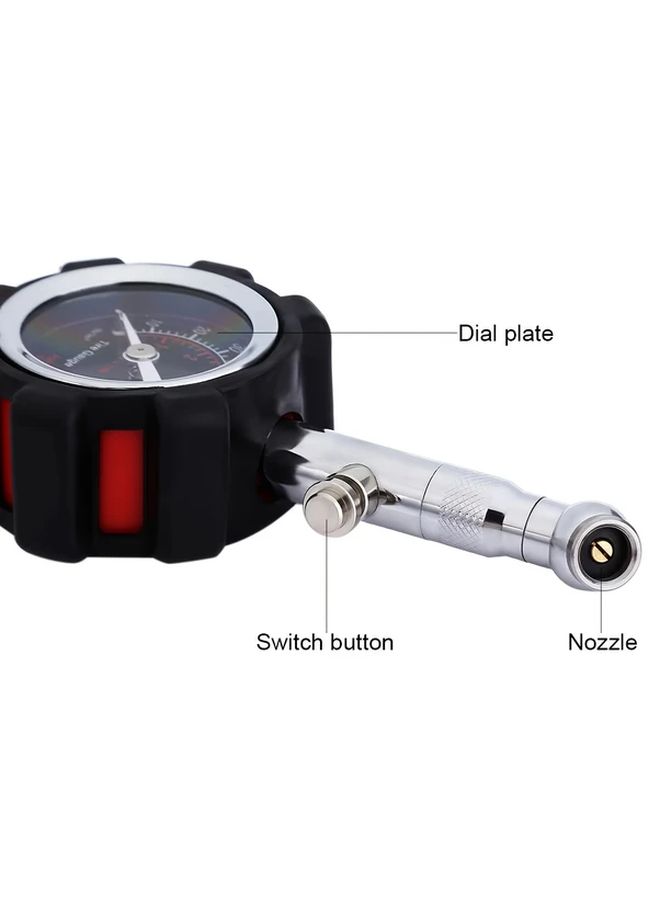 Black High Accuracy 100 PSI Tire Pressure Gauge for Car Truck Motorcycle - Image 1