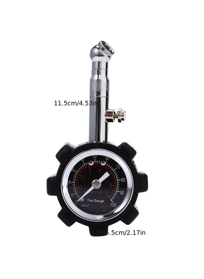 Black High Accuracy 100 PSI Tire Pressure Gauge for Car Truck Motorcycle - Image 2