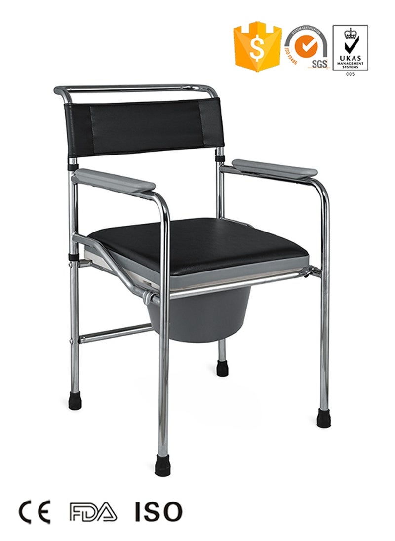 Top Medi Height Adjustable Commode/Toilet Chair Padded Comfortable Seat 