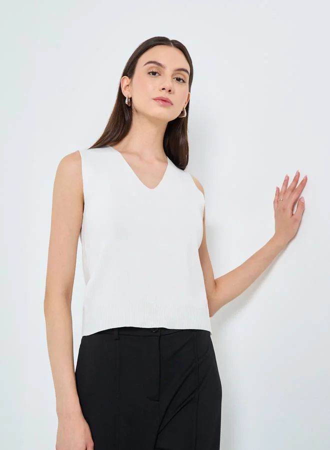 Take Two Take Two Women Elegant Sleeveless White Tank