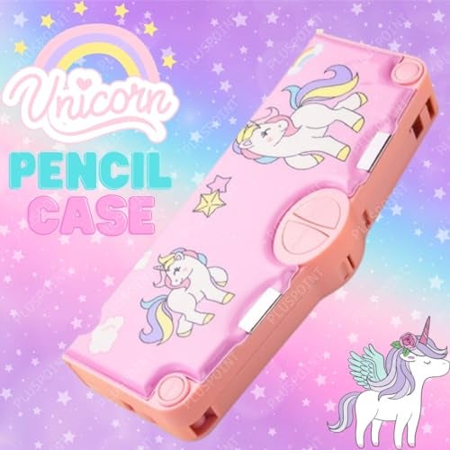 PLUSPOINT Unicorn Multifunctional Pencil Box for Kids, Unicorn Theme Pencil Case, Magnetic Pencil Box,Pop up with Buttons Return Gifts for Kids Girls - Image 2
