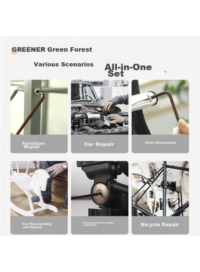 Greener Household Plum Blossom Hex Key Set, M-shaped Hexagonal Screwdriver, Plum Blossom Hexagonal Wrench, Extended Flower-shaped - Image 2