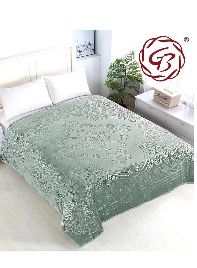 GB Embossed  Flannel Fleece Blanket Travel Blanket for Bed and Sofas Luxurious Warm and Comfortable Size 220*240 - Image 1